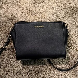 Steve Madden Sleek Saffiano Crossbody with Gold Hardware